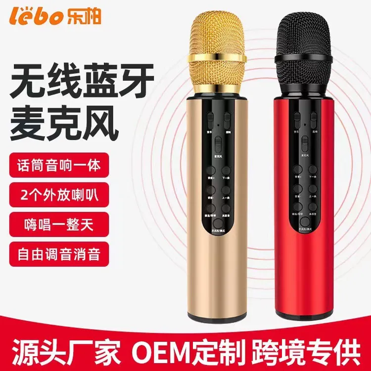 无线无线蓝牙唱放一体麦克风话筒手机唱歌消音音箱外放
