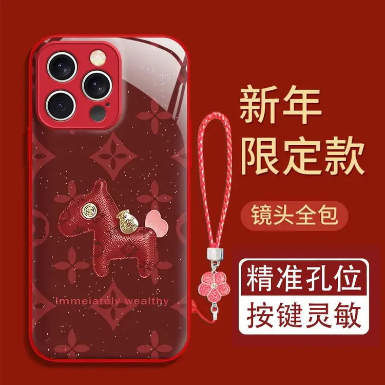 轻奢小马适用苹果17/16华为P70/vivo/oppo金属漆水凝防摔手机壳女