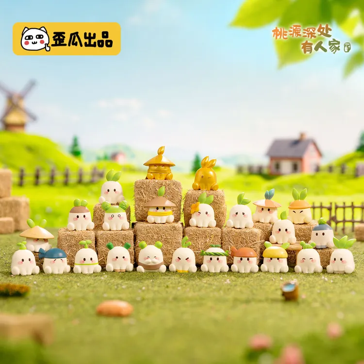 歪瓜出品桃源深处有人家蹲蹲系列萌粒盲袋q版小手办桌面摆件盲盒