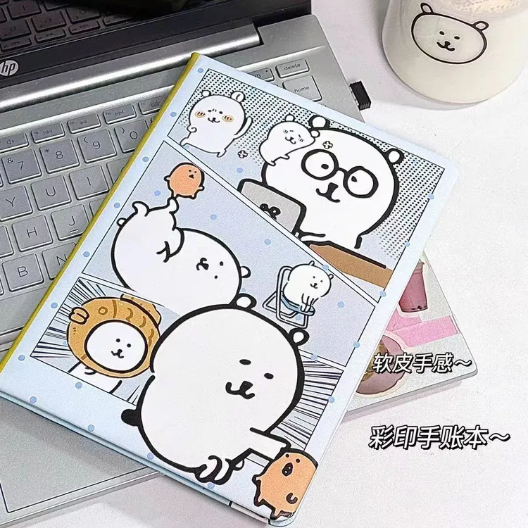 【啾物】可爱自嘲熊涂鸦A5皮质加厚横线笔记本学生手账本日记本