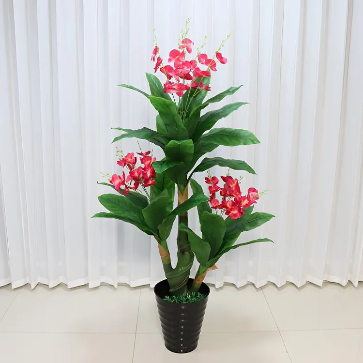 仿真植物蝴蝶兰室内装饰客厅大型落地盆栽发财树假花田园塑料花艺