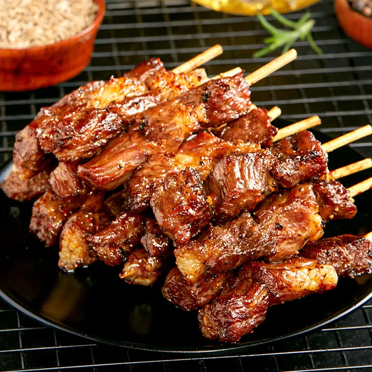 肴西来牛排串腌制牛肉串香烧烤食材黑椒撸串手工半成品户外