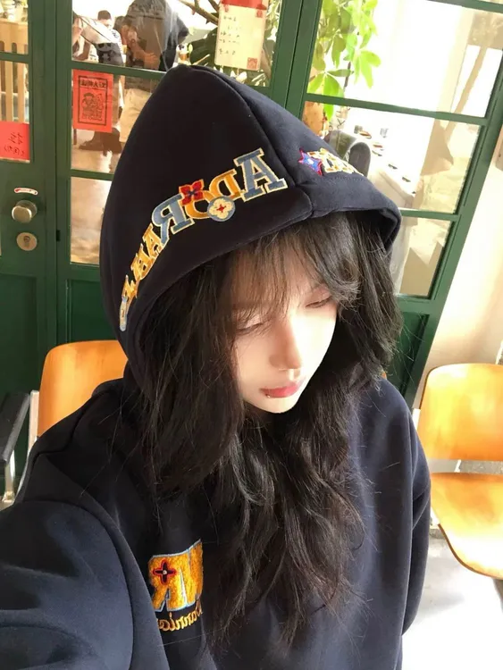 美式高级感字母刺绣韩版连帽卫衣女2025秋冬韩版宽松ins上衣潮女