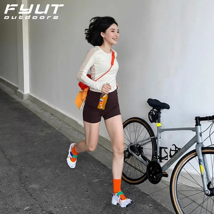 FYUT户外健身轻薄修身长袖女2025夏季新款上衣短裤徒步登山跑步