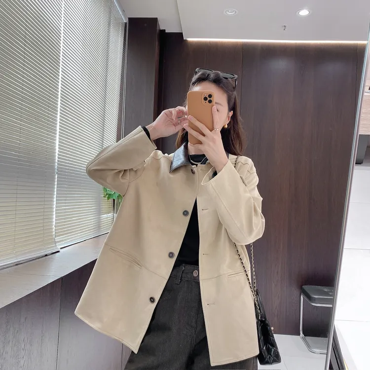 IMFLY金小金自制女装 风衣DYW9797早秋卡其色韩版通勤风衣外套