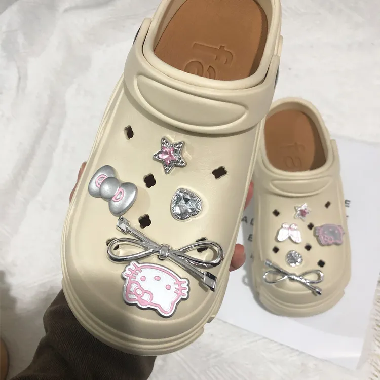 可爱甜酷百搭少女金属扣组合装Kt可拆卸配洞洞鞋花鞋扣