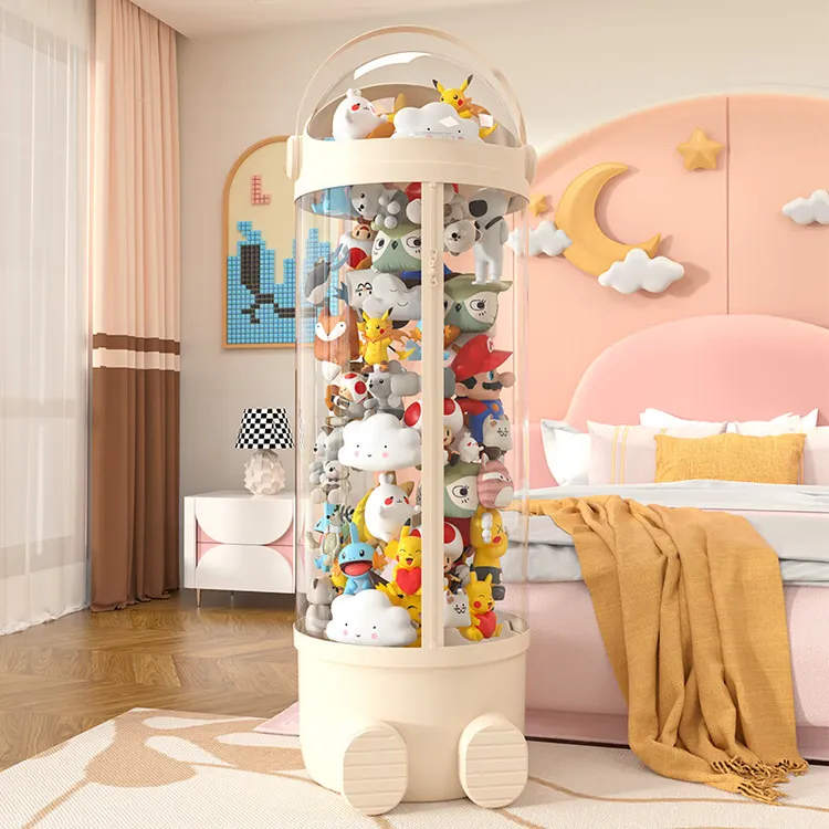 超大容量娃娃儿童毛绒玩偶娃娃卡通毛绒玩具装娃娃收纳神器桶透明