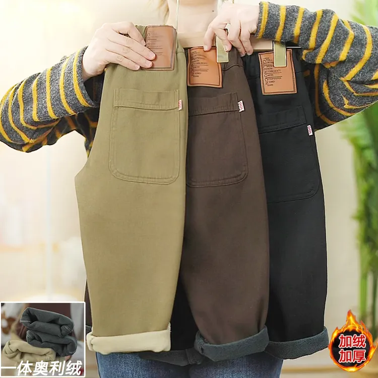 【纯棉加绒】儿童冬款加绒休闲裤2025年新款男女童冬装一体绒百搭裤