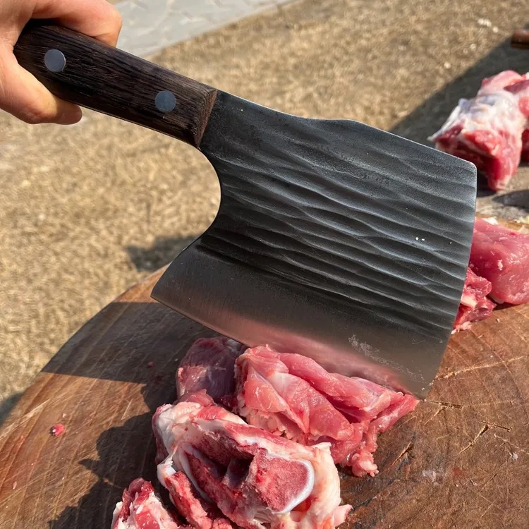 家用斩骨刀古法手工锻打商用斩骨斧40cr13钢材硬度韧性耐用
