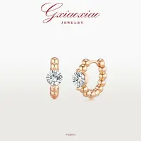 G XIAOXIAO 镀K金 法式气质高级小众百搭圆珠耳环 F20H72