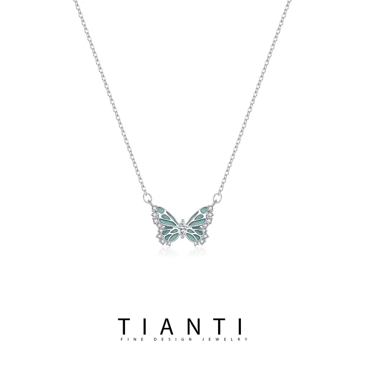 坠链均925银  坠链均925银蝶光发光蝴蝶女款2025年新款爆款