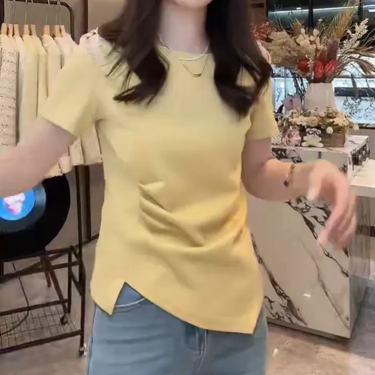 2025春夏新款设计感修身显瘦百搭短袖T恤衫上衣LK2502422