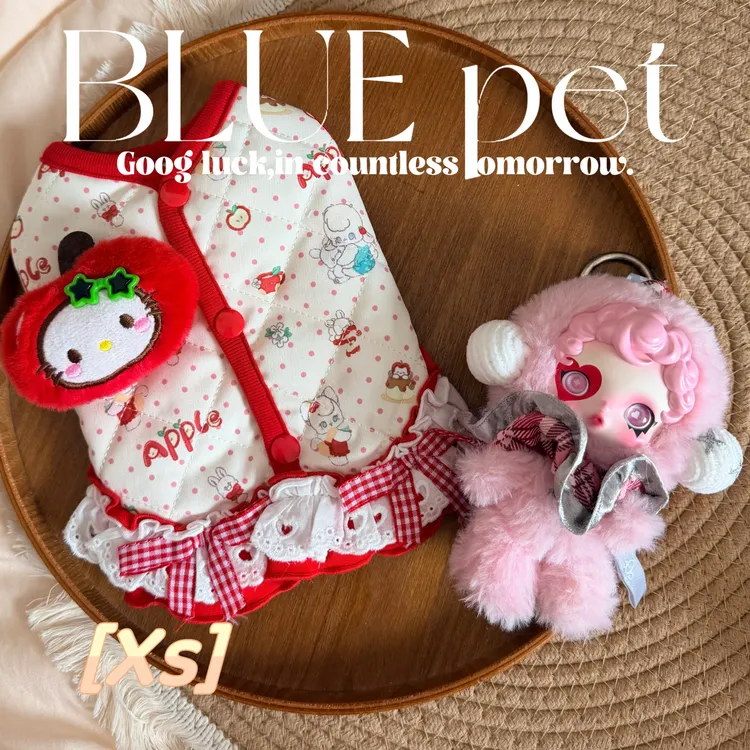 BLUE Pet 『小狗新年苹果棉服』原创加绒宠物棉服马甲 防水防油耐脏