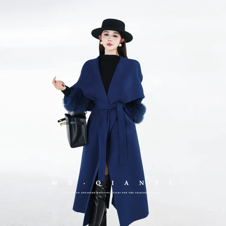 MD定制·杨千亿【暗香绒语】2025冬季厚款时尚显瘦气质羊毛毛呢外套