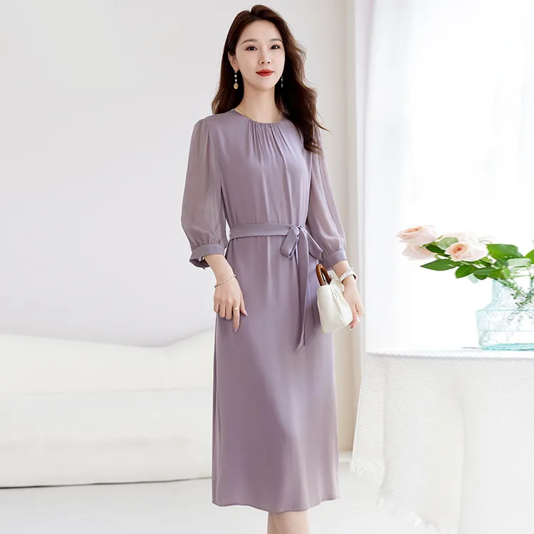 水墨佳人桑蚕丝真丝气质轻奢女装连衣裙82599200