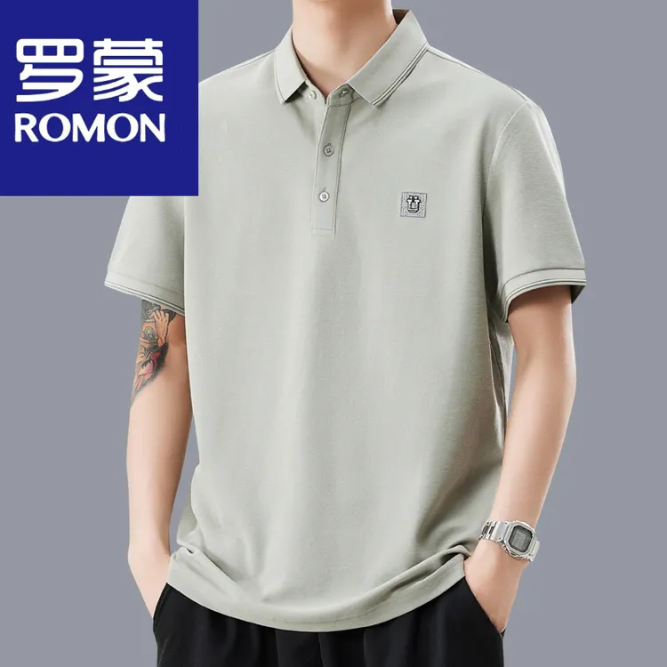 罗蒙罗蒙男士短袖polo衫夏季薄款透气上衣男新款时尚简约翻领T恤