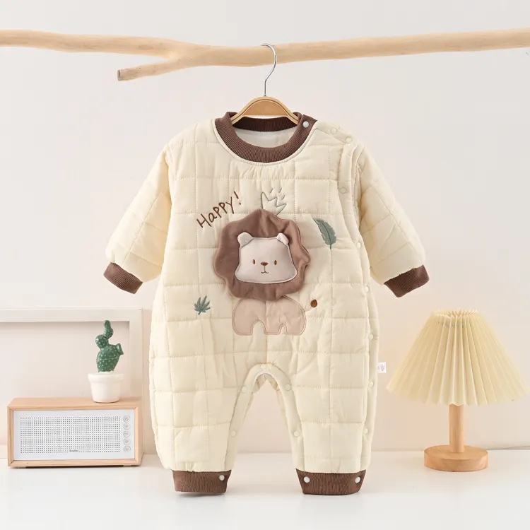 【五防面料】婴幼儿宝宝可爱卡通秋冬棉服加厚连体衣爬爬服新品保暖