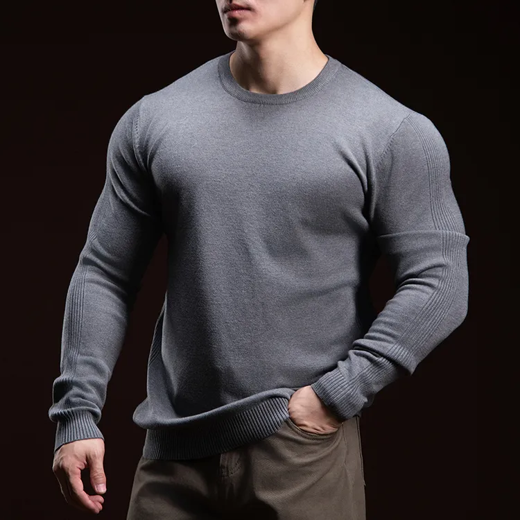 BARBRO圆领毛衣男士高级感新款秋季薄款内搭织衫男打底衫男打底