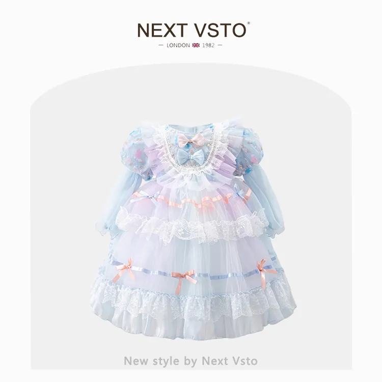 英国NEXT VSTO女童花仙子礼服连衣裙春秋小女孩洛丽塔蓬蓬公主裙
