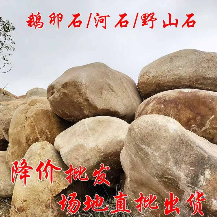 鹅卵石批发大号天然鹅卵石造景石河道石卵石野山石原石景观石厂家