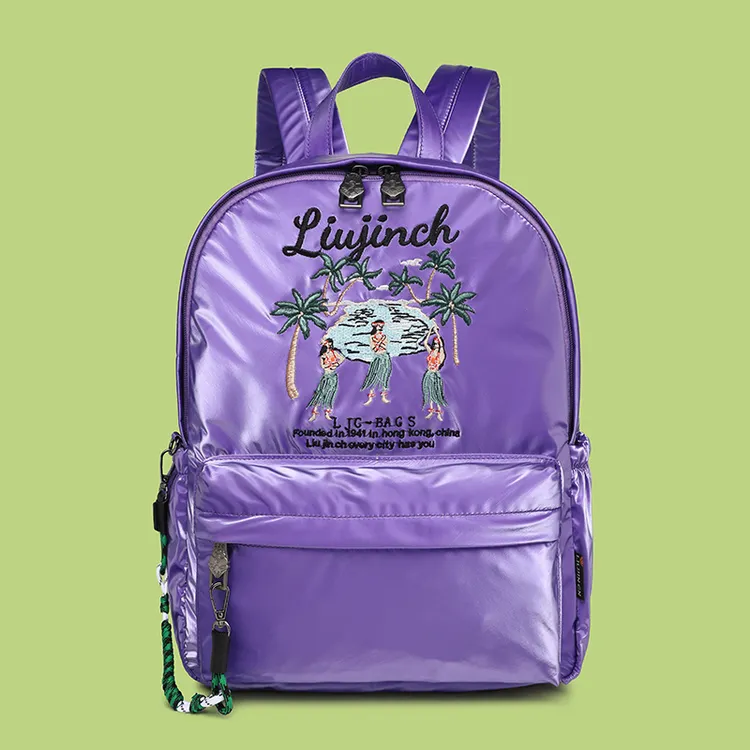 个性绣花书包双肩包2024爆款包包女款小众设计师款刺绣原创小众