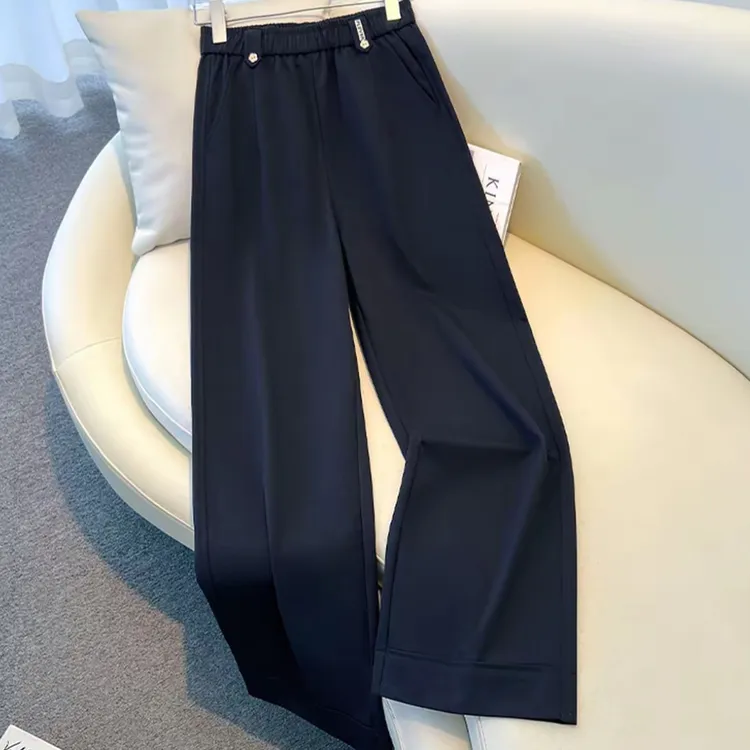 2025早秋新款阔腿裤高腰透气外穿休闲外穿显瘦显高小个子穿搭气质