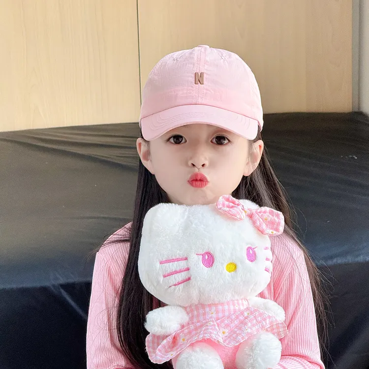 儿童帽子女学生春夏薄款速干N软标鸭舌帽出游遮阳帅气男童棒球帽