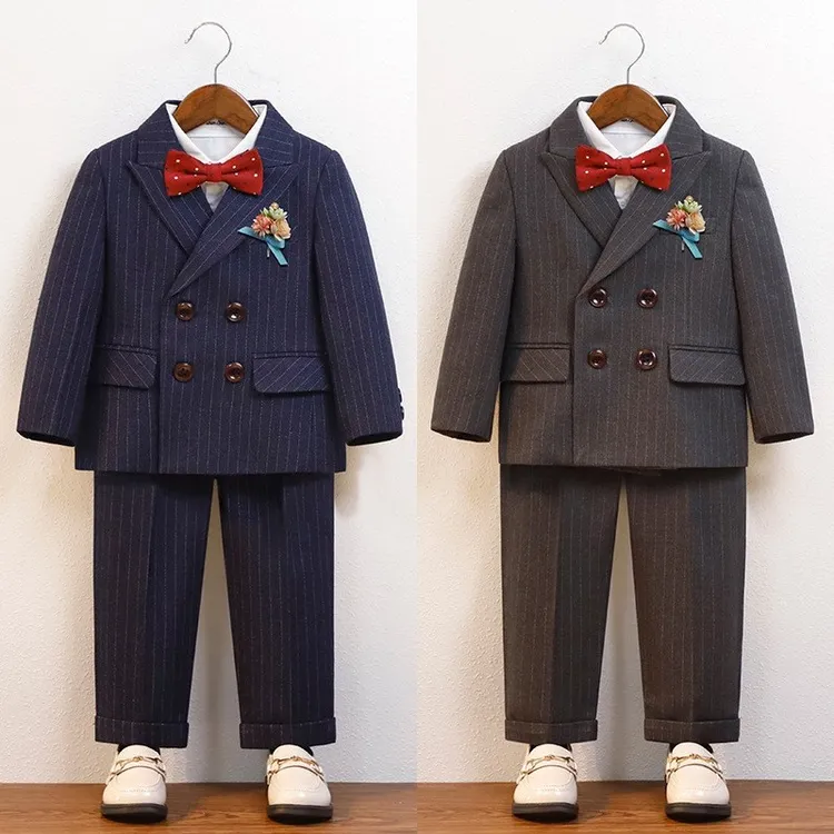 儿童西装套装男童帅气英伦风礼服男宝周岁生日宴花童小西服演出服