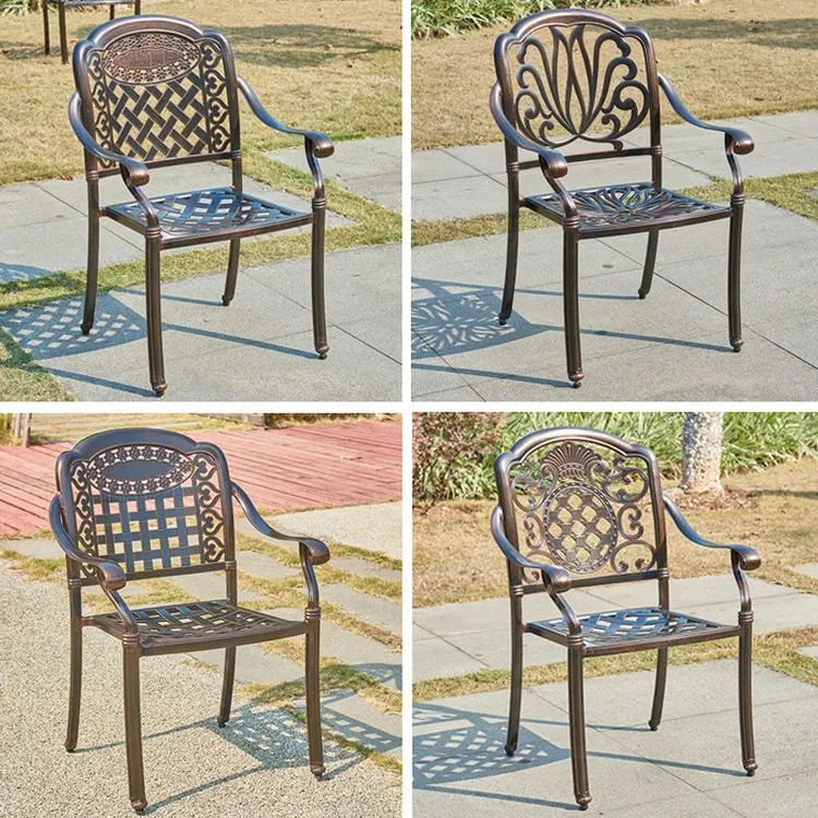 户外铸铝桌椅单椅子休闲露天庭院花园家用阳台室外防水防晒靠背椅
