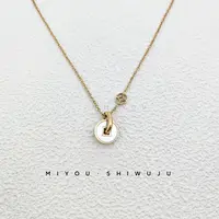 钛钢项链 钛钢金色贝母钱币项链气质轻奢时尚小众简约