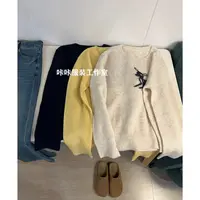 REKAYYAT“小鹿”莱赛尔天丝绵羊毛羊驼毛山羊绒软糯舒适刺绣针织衫