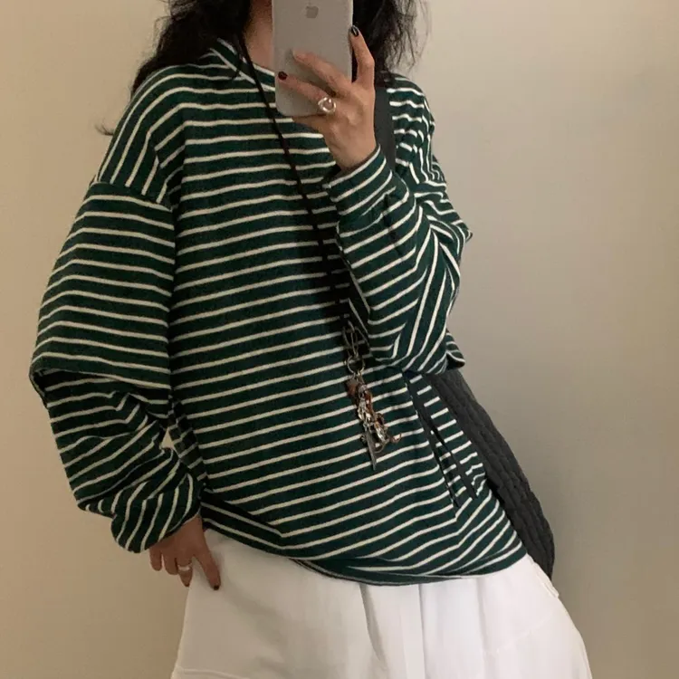 | 大大 | 几布见川 | 825366#假两件条纹套头卫衣|