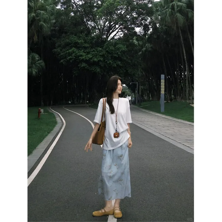 夏季女装2025韩系穿搭一整套独特绝美气质减龄新中式半身裙子套装