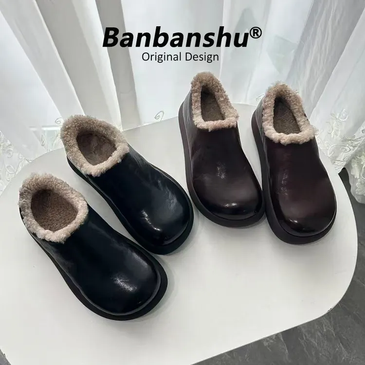 班班树水洗马皮勃肯小土豆秋冬保暖时尚休闲百搭低帮厚底增高