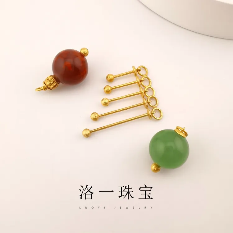【洛一珠宝】【18K金】万能单珠扣配件单珠搭配DIY工具