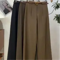现货8612冬款厚款极简摩登阔腿裤