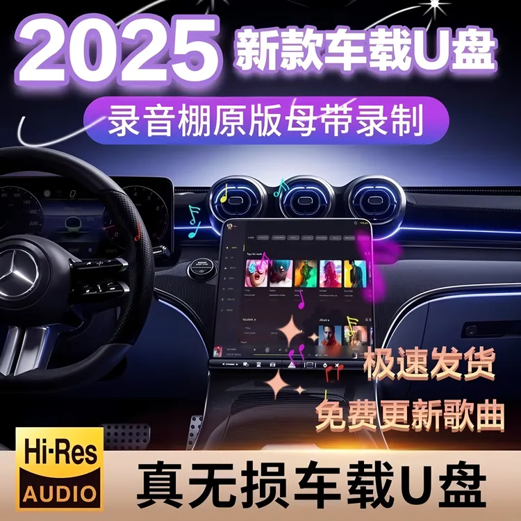 2025年新款含抖音榜首热歌DJ流行经典音乐车载迷你U盘即插即用
