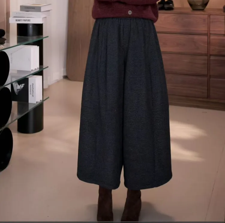 孜禾定制九分阔腿裤裙裤时尚休闲