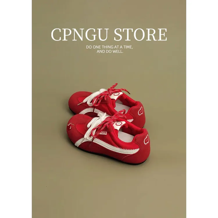 CPNGU 红苹果百搭透气德训鞋女2025新款丑萌大头软底ins潮休闲板