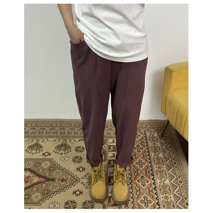 ZR158秋冬新款女士休闲加绒加厚时尚百搭松紧腰小脚直筒休闲裤