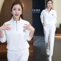 62036#【衣长53裤长95】显瘦立领长袖运动服套装秋冬休闲时尚套装