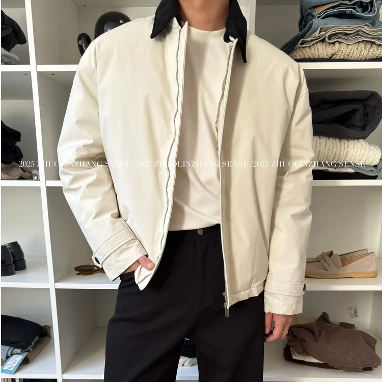 ZHUOLINZHANG /冬季90白鸭绒工装飞行夹克羽绒服简约防寒保暖外套