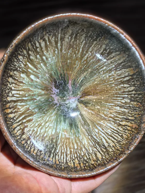 通天窑柴烧落灰烧窑变玉毫盏