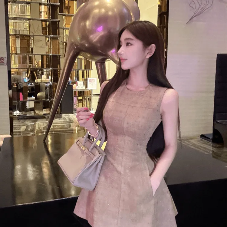 SYJ/舒衣家 法式覆古气质优雅显瘦洋装女设计感收腰修身名媛裙