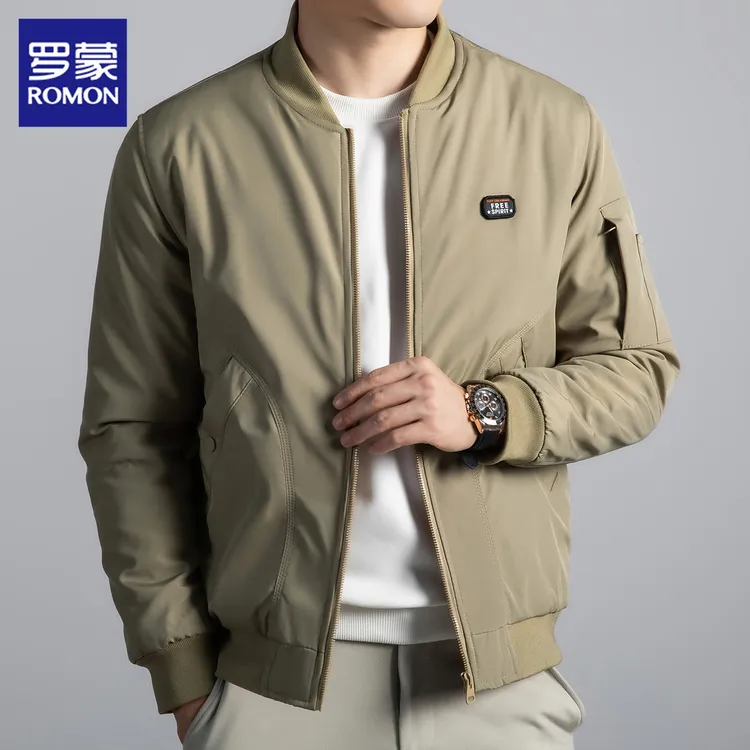 罗蒙棉服男士潮流工装飞行员上衣服冬季新款保暖休闲夹克外套男装