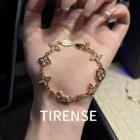 铜合金手链 镀18K金设计师马年定制款满钻老花轻奢时尚手链