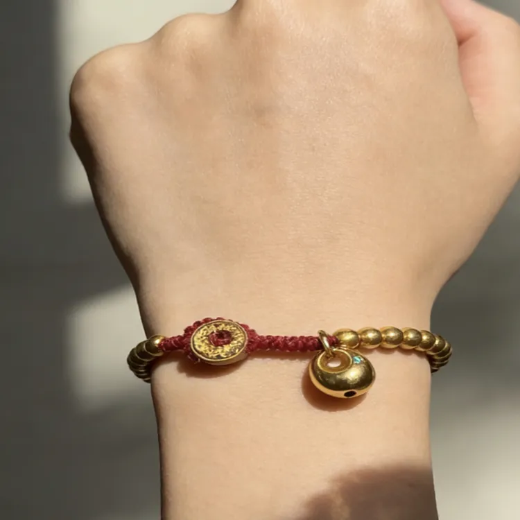 铜合金手链 铜合金手链 新中式马年红色手绳本命年转运礼物