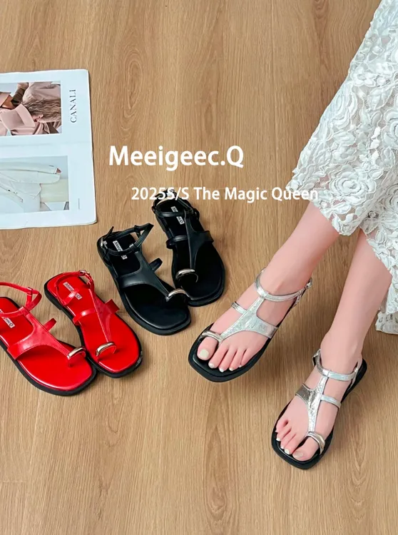 低跟欧美风时装凉鞋法式凉鞋低跟平底休闲韩系美式舒适百搭女鞋