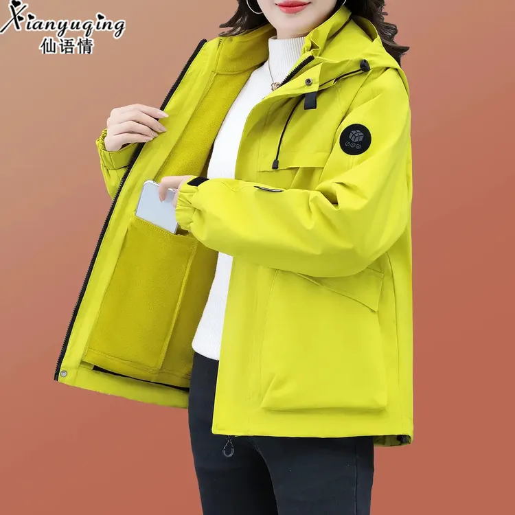 仙语情冬季新款时尚宽松百搭防风内胆可拆三合一女加厚保暖外套