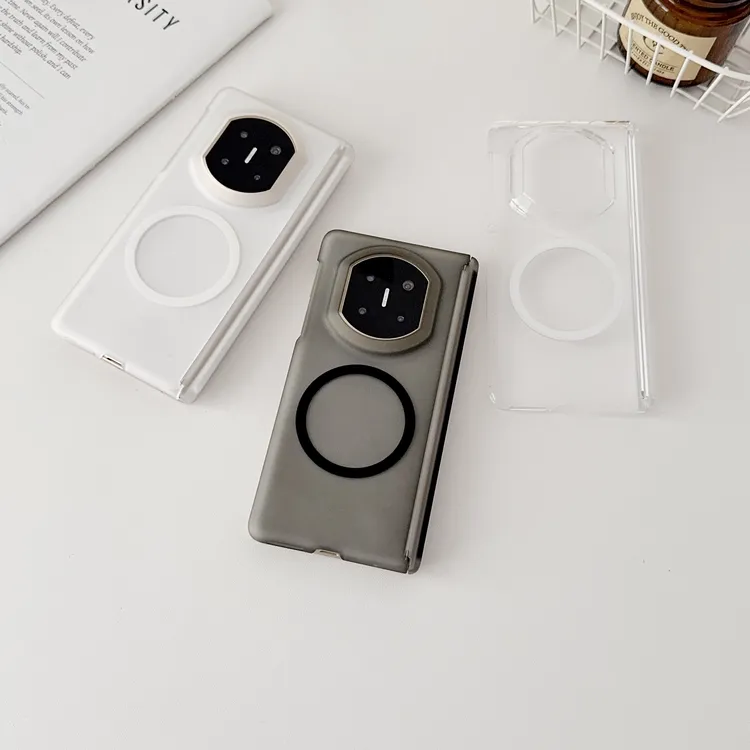 适用华为MateX7磁吸手机壳matex7冰雾冰晶防摔超薄透明壳带中轴